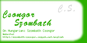 csongor szombath business card